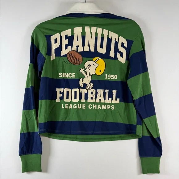 Peanuts Women’s Pullover Striped Rugby Polo Long Sleeve XS Sold Out - Picture 7 of 8